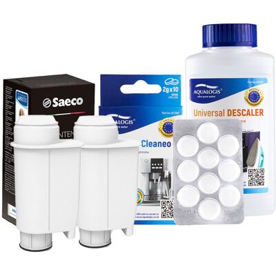 Zestaw PHILIPS SAECO INTENZA+ - Filtr CA6702 2 szt , UniDec 250 ml, Aqualogis Cleaneo 10szt Zestaw PHILIPS SAECO INTENZA+ - Filtr CA6702 2 szt , UniDec 250 ml, Aqualogis Cleaneo 10szt