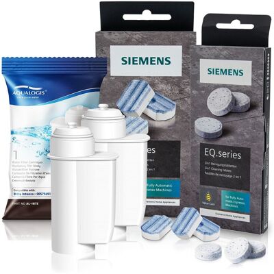Zestaw Siemens, Filtr Aqualogis AL-Inte 2szt, Siemens Odkamieniacz TZ80002, Siemens Tabletki TZ80001 Zestaw Siemens, Filtr Aqualogis AL-Inte 2szt, Siemens Odkamieniacz TZ80002, Siemens Tabletki TZ80001