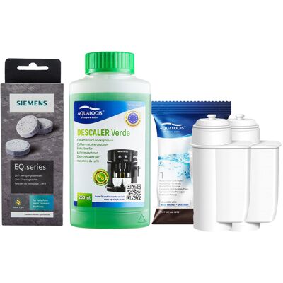 Zestaw Siemens, Filtr Aqualogis AL-Inte 2szt, Siemens Tabletki TZ80001, Verde 250ml Zestaw Siemens, Filtr Aqualogis AL-Inte 2szt, Siemens Tabletki TZ80001, Verde 250ml