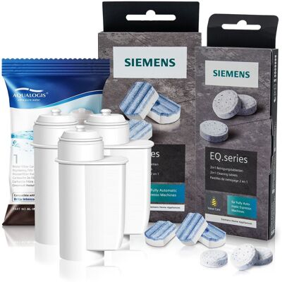 Zestaw Siemens, Filtr Aqualogis AL-Inte 3szt, Siemens Odkamieniacz TZ80002, Siemens Tabletki TZ80001 Zestaw Siemens, Filtr Aqualogis AL-Inte 3szt, Siemens Odkamieniacz TZ80002, Siemens Tabletki TZ80001