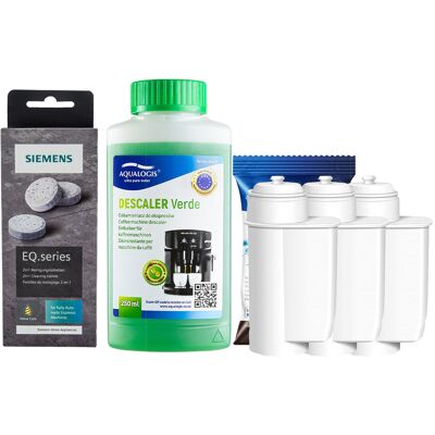 Zestaw Siemens, Filtr Aqualogis AL-Inte 3szt, Siemens Tabletki TZ80001, Verde 250ml Zestaw Siemens, Filtr Aqualogis AL-Inte 3szt, Siemens Tabletki TZ80001, Verde 250ml