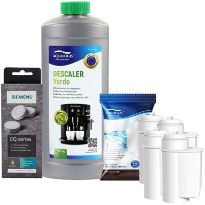 Zestaw Siemens, Filtr Aqualogis AL-Inte 4szt, Siemens Tabletki TZ80001, Verde 1L Zestaw Siemens, Filtr Aqualogis AL-Inte 4szt, Siemens Tabletki TZ80001, Verde 1L