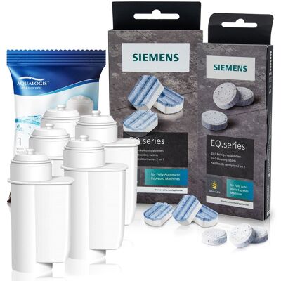 Zestaw Siemens, Filtr Aqualogis AL-Inte 5szt, Siemens Odkamieniacz TZ80002, Siemens Tabletki TZ80001 Zestaw Siemens, Filtr Aqualogis AL-Inte 5szt, Siemens Odkamieniacz TZ80002, Siemens Tabletki TZ80001