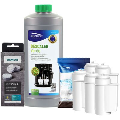 Zestaw Siemens, Filtr Aqualogis AL-Inte 5szt, Siemens Tabletki TZ80001, Verde 1L Zestaw Siemens, Filtr Aqualogis AL-Inte 5szt, Siemens Tabletki TZ80001, Verde 1L