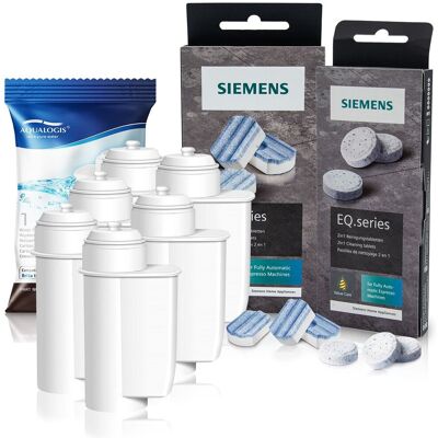 Zestaw Siemens, Filtr Aqualogis AL-Inte 6szt, Siemens Odkamieniacz TZ80002, Siemens Tabletki TZ80001 Zestaw Siemens, Filtr Aqualogis AL-Inte 6szt, Siemens Odkamieniacz TZ80002, Siemens Tabletki TZ80001