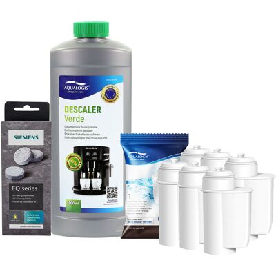 Zestaw Siemens, Filtr Aqualogis AL-Inte 6szt, Siemens Tabletki TZ80001, Verde 1L Zestaw Siemens, Filtr Aqualogis AL-Inte 6szt, Siemens Tabletki TZ80001, Verde 1L