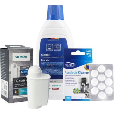 Zestaw Siemens, Filtr Intenza Tz70003, Odkamieniacz 311968 500Ml, Tabletki Odtłuszczające Aqualogis Cleaneo Zestaw Siemens, Filtr Intenza Tz70003, Odkamieniacz 311968 500Ml, Tabletki Odtłuszczające Aqualogis Cleaneo