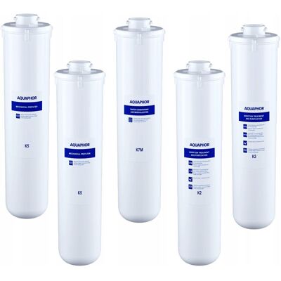 Zestaw wkładów do Aquaphor RO-101S Morion, wkłady 2 x K5, 2 x K2, K7M Zestaw wkładów do Aquaphor RO-101S Morion, wkłady 2 x K5, 2 x K2, K7M