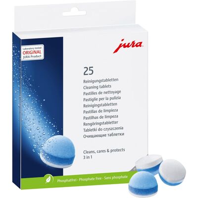 Jura Tabletki Czyszczące 3-Fazowe 25 Szt. Do Ekspresów Automatycznych Jura Tabletki Czyszczące 3-Fazowe 25 Szt. Do Ekspresów Automatycznych