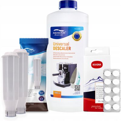 Inny producent X2 Filtr Do Ekspresu Nivona Al-Tes46 + Unidec+ Tabletki + Płyn / Aqualogis Inny producent X2 Filtr Do Ekspresu Nivona Al-Tes46 + Unidec+ Tabletki + Płyn / Aqualogis
