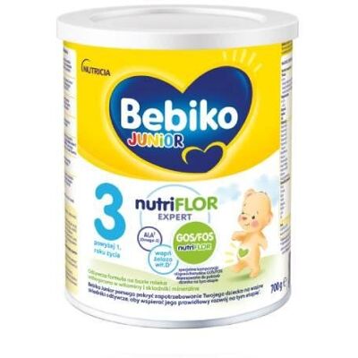 Nutricia Bebiko Junior 3 Odżywcza formuła na bazie mleka dla dzieci powyżej 1. roku życia, 700g Nutricia Bebiko Junior 3 Odżywcza formuła na bazie mleka dla dzieci powyżej 1. roku życia, 700g