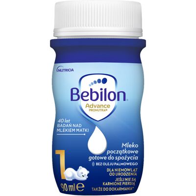 Nutricia Bebilon, Advance, Mleko początkowe 1 z Pronutra w płynie RTF, 90 ml Nutricia Bebilon, Advance, Mleko początkowe 1 z Pronutra w płynie RTF, 90 ml