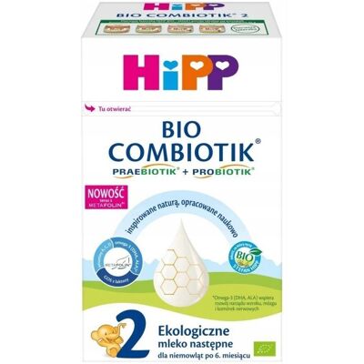 HiPP 2 BIO Combiotik Ekologiczne mleko następne dla niemowląt po 6. miesiącu 550g HiPP 2 BIO Combiotik Ekologiczne mleko następne dla niemowląt po 6. miesiącu 550g