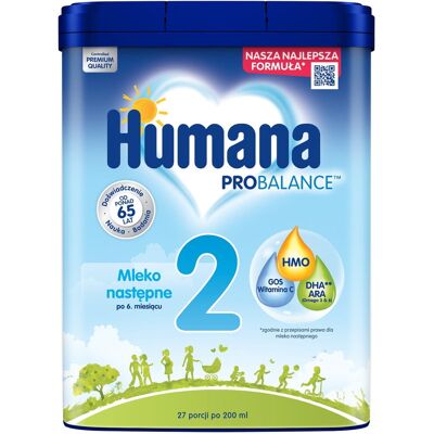 Humana 2 Hmo Mleko Następne Po 6 Miesiącu 750G Humana 2 Hmo Mleko Następne Po 6 Miesiącu 750G