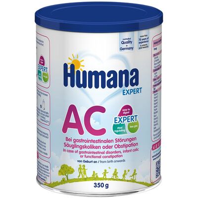 Humana AC mleko dla niemowląt od urodzenia 350 g na kolki i zaparcia Humana AC mleko dla niemowląt od urodzenia 350 g na kolki i zaparcia