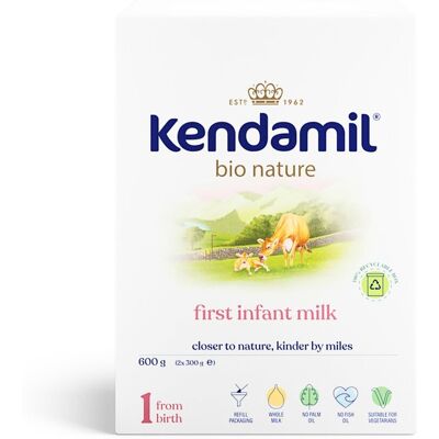 Kendamil Bio Nature 1HMO+ mleko początkowe dla niemowląt 600g Kendamil Bio Nature 1HMO+ mleko początkowe dla niemowląt 600g