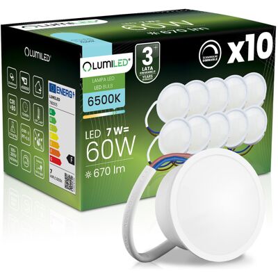 10x Wkład do Opraw LED Żarówka Moduł INSERT Reflektor 7W = 60W 670lm 6500K Zimna 120° Ściemnialna LUMILED 10x Wkład do Opraw LED Żarówka Moduł INSERT Reflektor 7W = 60W 670lm 6500K Zimna 120° Ściemnialna LUMILED