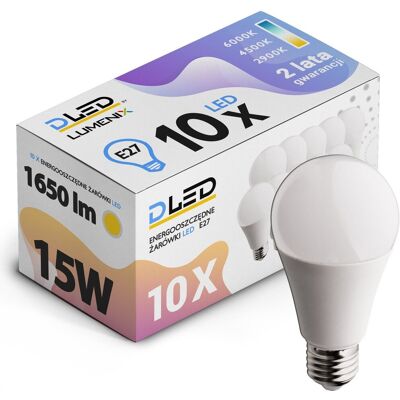 Lumenix 10x Żarówka LED E27 1650lm 15W Kula CCD CIEPŁA Lumenix 10x Żarówka LED E27 1650lm 15W Kula CCD CIEPŁA