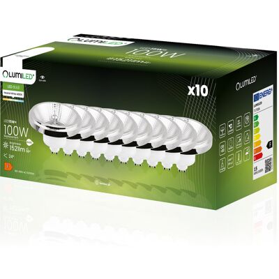 10x Żarówka LED GU10 Reflektor ES111 15W = 100W 1521lm 4000K Neutralna 24° Srebrna LUMILED 10x Żarówka LED GU10 Reflektor ES111 15W = 100W 1521lm 4000K Neutralna 24° Srebrna LUMILED