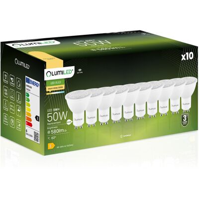 10x Żarówka LED GU10 Reflektor PAR16 6W = 50W 580lm 3000K Ciepła 24° 36° 60° LUMILED 10x Żarówka LED GU10 Reflektor PAR16 6W = 50W 580lm 3000K Ciepła 24° 36° 60° LUMILED