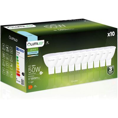 10x Żarówka LED GU5.3 Reflektor MR16 6W = 50W 580lm 6500K Zimna 120° 12V LUMILED 10x Żarówka LED GU5.3 Reflektor MR16 6W = 50W 580lm 6500K Zimna 120° 12V LUMILED
