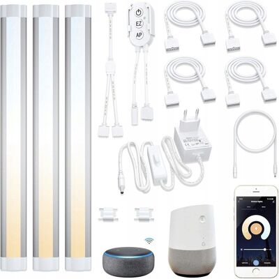 Inny producent 3 x Lampa podszafkowa LED, inteligentna, ściemniana, 4W, 2700K 6500K Inny producent 3 x Lampa podszafkowa LED, inteligentna, ściemniana, 4W, 2700K 6500K