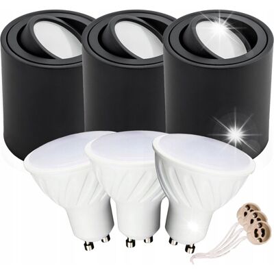 Ledtechnics 3x SPOT OPRAWA NATYNKOWA TUBA HALOGENOWA GU10 10W zimna żarówka LED Ledtechnics 3x SPOT OPRAWA NATYNKOWA TUBA HALOGENOWA GU10 10W zimna żarówka LED