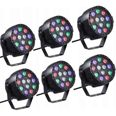 Inny producent 8-kanałowe oświetlenie sceniczne RGBW z DMX512 6 głowic 15W Inny producent 8-kanałowe oświetlenie sceniczne RGBW z DMX512 6 głowic 15W