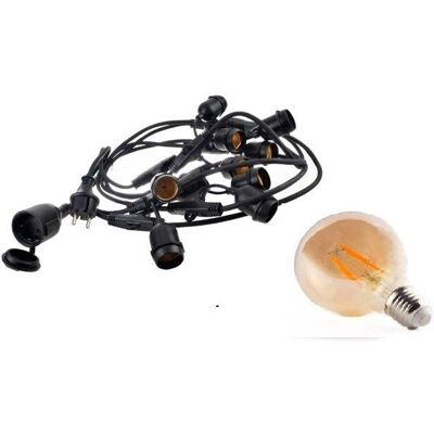 area-led Girlanda ogrodowa LED 20m 40pkt + 40szt żarówki 4W G80 E27 2300K barwa bursztynowa area-led Girlanda ogrodowa LED 20m 40pkt + 40szt żarówki 4W G80 E27 2300K barwa bursztynowa