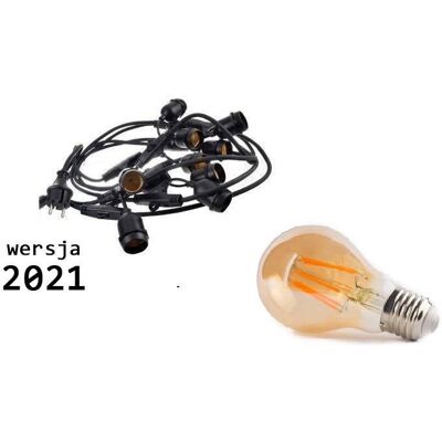 area-led Girlanda świetlna LED 10m z żarówkami LED filament 10szt 6W A60 E27 2300K - zestaw area-led Girlanda świetlna LED 10m z żarówkami LED filament 10szt 6W A60 E27 2300K - zestaw