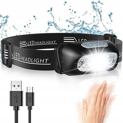 Inny producent Glangeh Latarka LED Czołowa IPX6 1200 mAh z 5 Trybami Światła Inny producent Glangeh Latarka LED Czołowa IPX6 1200 mAh z 5 Trybami Światła