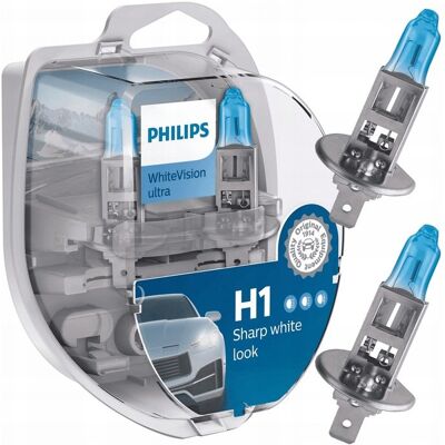 Komplet (2 szt) żarówek H1 12V 55W PHILIPS WhiteVision ultra ŻARÓWKI MOCNE Komplet (2 szt) żarówek H1 12V 55W PHILIPS WhiteVision ultra ŻARÓWKI MOCNE