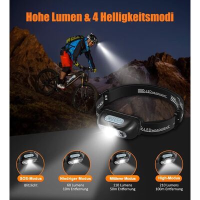 Inny producent Ładowalna latarka czołowa LED IPX6 1200 mAh Akumulator Inny producent Ładowalna latarka czołowa LED IPX6 1200 mAh Akumulator