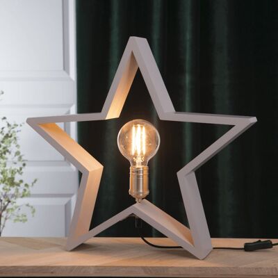 STAR TRADING Lampa gwiazda drewniana stołowa beżowa LYSEKIL 50 cm wymienne żarówki LED E27 STAR TRADING Lampa gwiazda drewniana stołowa beżowa LYSEKIL 50 cm wymienne żarówki LED E27