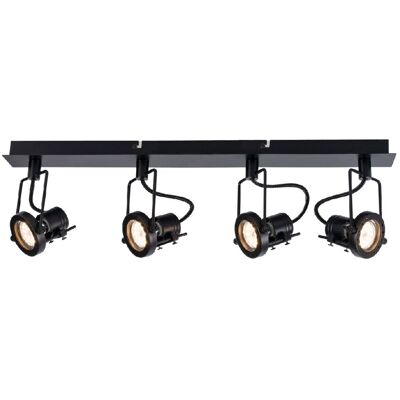 Inny producent Lampa Listwa Czarna Fiji Metal 4 Żarówki Inny producent Lampa Listwa Czarna Fiji Metal 4 Żarówki