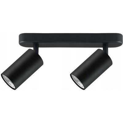 Maclean Lampa sufitowa reflektor podwojny spot tuba ruchoma do 2x LED GU10 czarny Maclean Lampa sufitowa reflektor podwojny spot tuba ruchoma do 2x LED GU10 czarny
