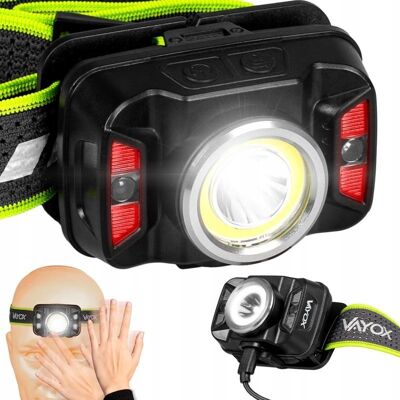 LATARKA CZOŁOWA CZOŁÓWKA LAMPA LED AKUMULATOR CZUJNIK IP66 USB C PRO VAYOX LATARKA CZOŁOWA CZOŁÓWKA LAMPA LED AKUMULATOR CZUJNIK IP66 USB C PRO VAYOX