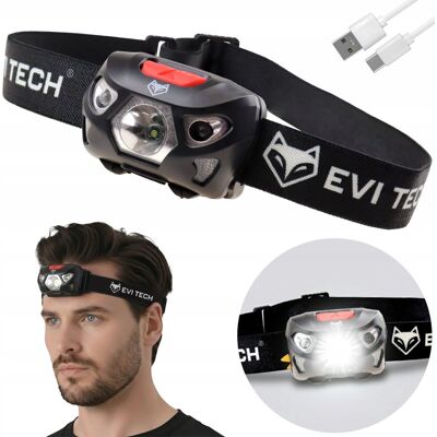 EVI LATARKA CZOŁOWA LED Akumulator CZOŁÓWKA Mocna Wodoodporna Lampa GESTY USB-C EVI LATARKA CZOŁOWA LED Akumulator CZOŁÓWKA Mocna Wodoodporna Lampa GESTY USB-C