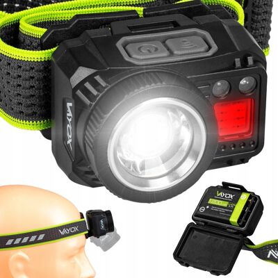 LATARKA CZOŁOWA LED CZOŁÓWKA AKUMULATOROWA MOCNA ZOOM USB C 500lm PRO VAYOX LATARKA CZOŁOWA LED CZOŁÓWKA AKUMULATOROWA MOCNA ZOOM USB C 500lm PRO VAYOX