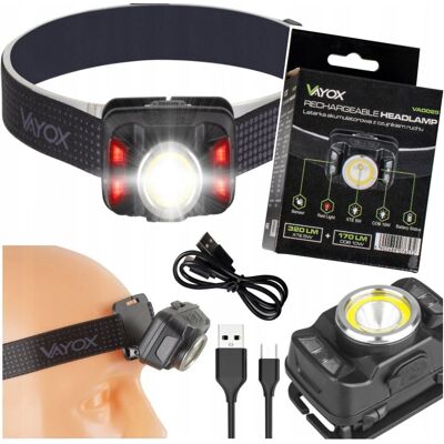 inna (Inny) LATARKA CZOŁOWA LED LAMPA CZOŁÓWKA AKUMULATOR CZUJNIK RUCHU USB-C VAYOX 430 inna (Inny) LATARKA CZOŁOWA LED LAMPA CZOŁÓWKA AKUMULATOR CZUJNIK RUCHU USB-C VAYOX 430