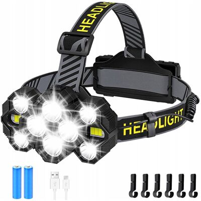 Inny producent Latarka czołowa Lsnisni Super Jasna 10 LED 18000 lumenów IPX 5 Inny producent Latarka czołowa Lsnisni Super Jasna 10 LED 18000 lumenów IPX 5