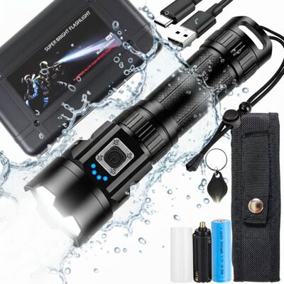LOFTEK Latarka Led 20000 Lumenów Akumulatorowa Mocna Szperacz Zoom Usb Wodoodporna LOFTEK Latarka Led 20000 Lumenów Akumulatorowa Mocna Szperacz Zoom Usb Wodoodporna