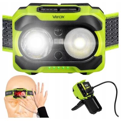 LATARKA LED CZOŁOWA AKUMULATOROWA CZUJNIK USB-C TWINBEAM 600LM PRO VAYOX LATARKA LED CZOŁOWA AKUMULATOROWA CZUJNIK USB-C TWINBEAM 600LM PRO VAYOX