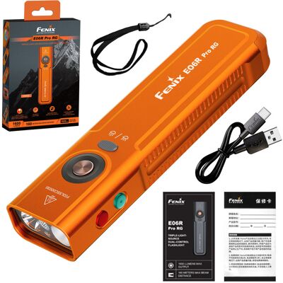 Latarka LED Fenix E06R PRO RG pomarańczowa Latarka LED Fenix E06R PRO RG pomarańczowa