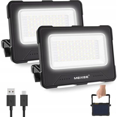 MEIKEE 60W LED Lampa Robocza Akumulatorowa 4 Tryby 5Jasności USB Solar 2PAK MEIKEE 60W LED Lampa Robocza Akumulatorowa 4 Tryby 5Jasności USB Solar 2PAK