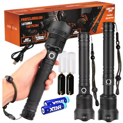 MOCNA LATARKA TAKTYCZNA LED AKUMULATOROWA WOJSKOWA ZOOM 2000 lumenów WIELOFUNKCYJNA /Gertech MOCNA LATARKA TAKTYCZNA LED AKUMULATOROWA WOJSKOWA ZOOM 2000 lumenów WIELOFUNKCYJNA /Gertech