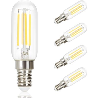 NETTLIFE Zestaw 4 żarówek LED E14 vintage - T25 ciepłobiała żarówka Edisona 2700K 4W ciepła biała żarówka NETTLIFE Zestaw 4 żarówek LED E14 vintage - T25 ciepłobiała żarówka Edisona 2700K 4W ciepła biała żarówka