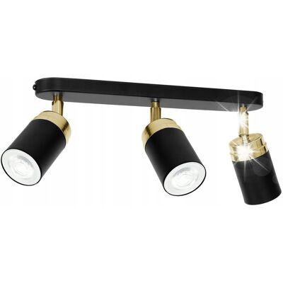 Inny producent Nowoczesna lampa sufitowa Czarno-złota Reno 3 reflektory Spot do salonu Inny producent Nowoczesna lampa sufitowa Czarno-złota Reno 3 reflektory Spot do salonu