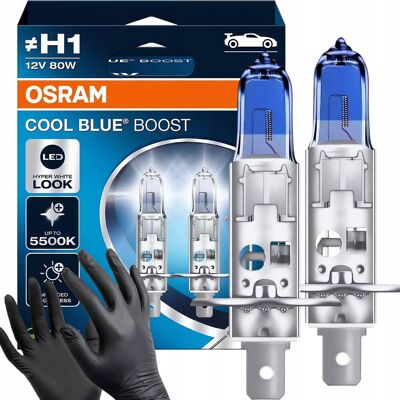 AGMI Osram H1 Cool Blue Boost 5500K Żarówki Białe Światło Jak Led Rękawiczki AGMI Osram H1 Cool Blue Boost 5500K Żarówki Białe Światło Jak Led Rękawiczki