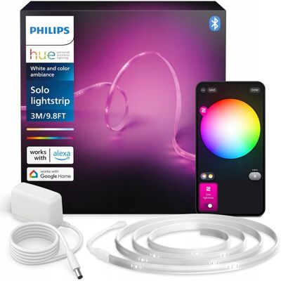 Inny producent PHILIPS Hue 3m Smart LED Lightstrip Kit, App Control, Alexa/Google/HomeKit Inny producent PHILIPS Hue 3m Smart LED Lightstrip Kit, App Control, Alexa/Google/HomeKit